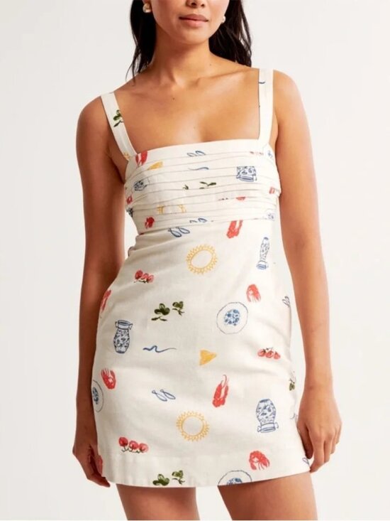 Abercrombie & Fitch Dresses & Skirts - Abercrombie & Fitch Linen Blend Coastal Print Emerson Skort Dress Sz Small Tall